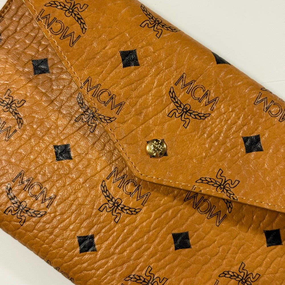 MCM Cognac Visetos Pouch or Clutch - Picture 7 of 17
